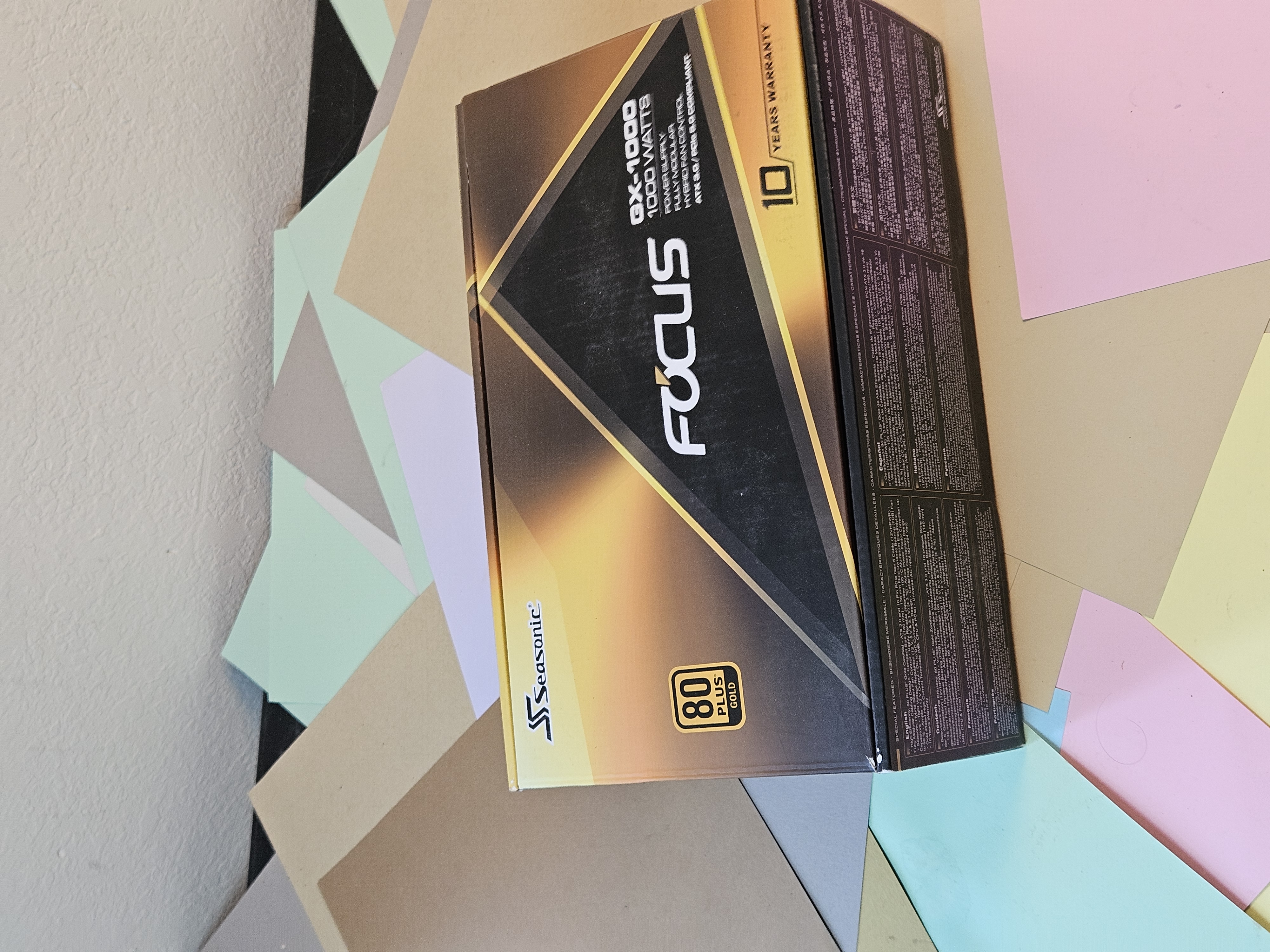 EMPTY BOX ONLY Seasonic Focus GX-1000 PSU Box with Cables