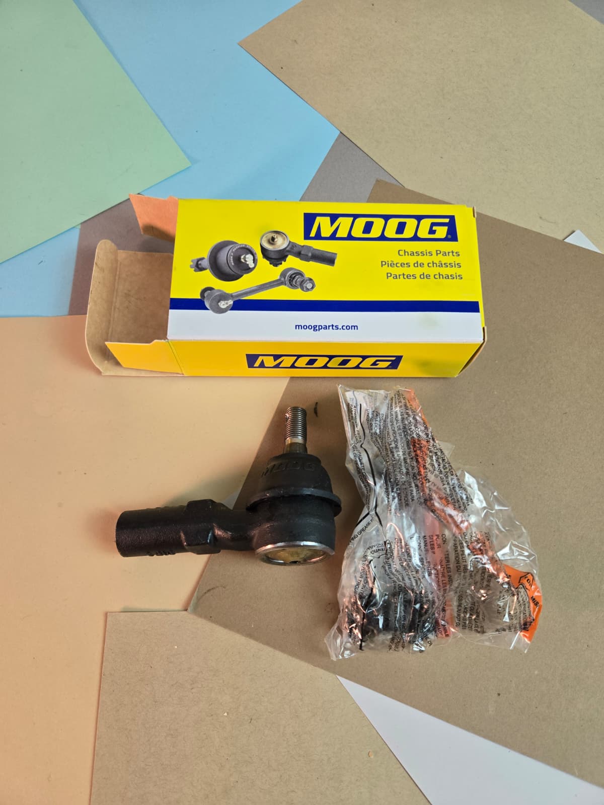 Pair of MOOG ES3306 Steering Tie Rod Ends with Hardware