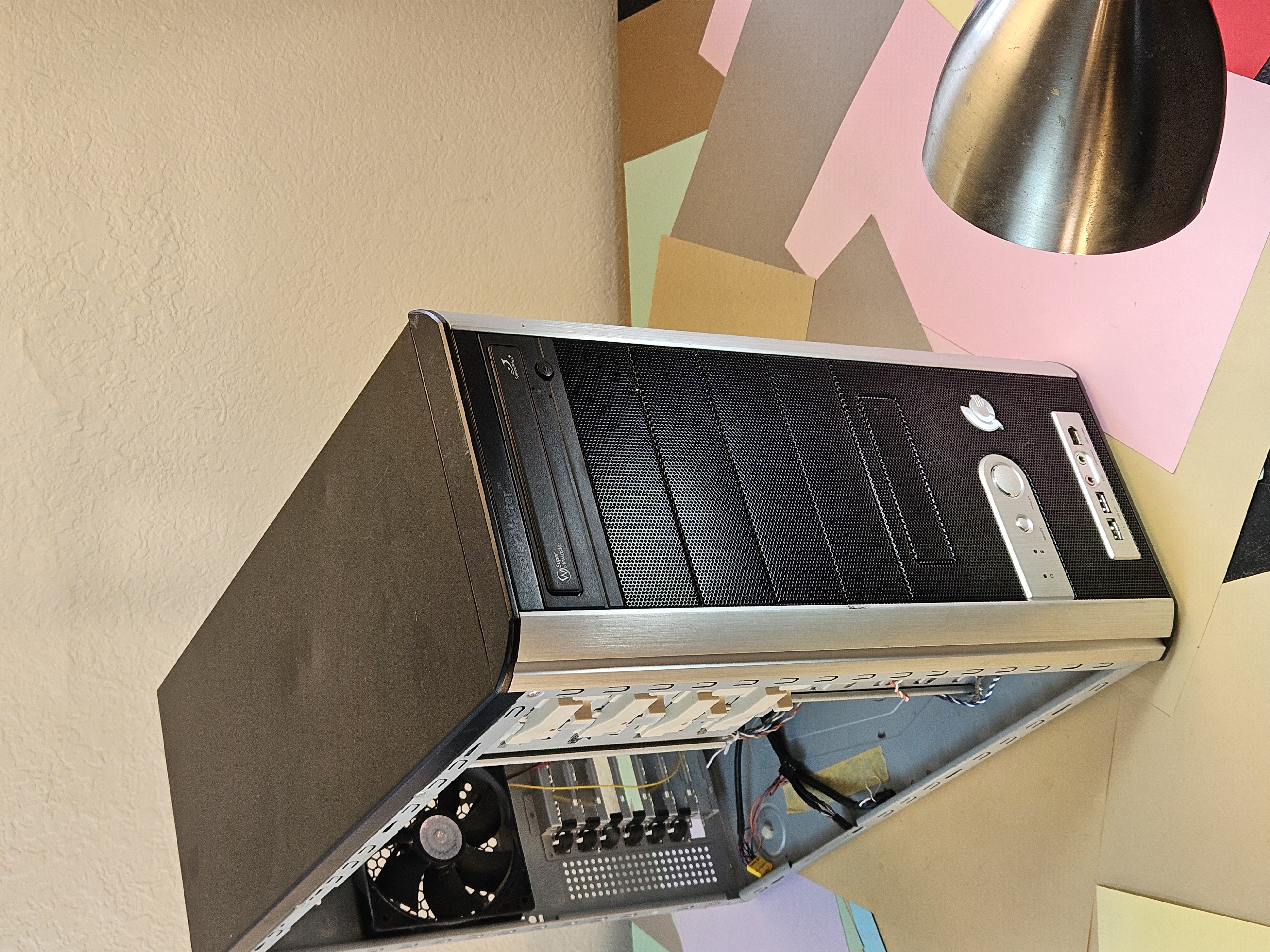 Silver and Black ATX Desktop Computer Case Chassis