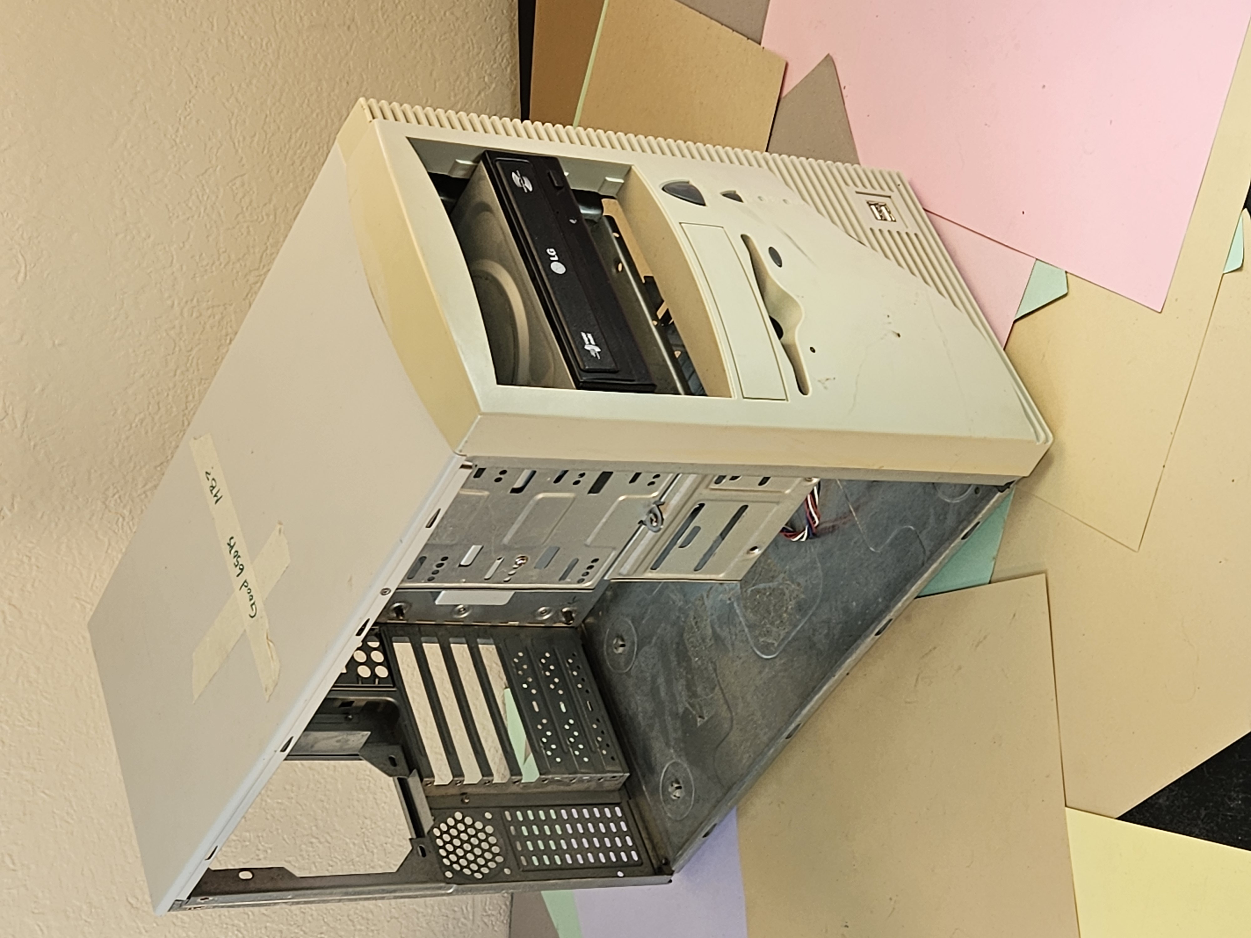 Beige and White ATX Desktop Computer Case Chassis