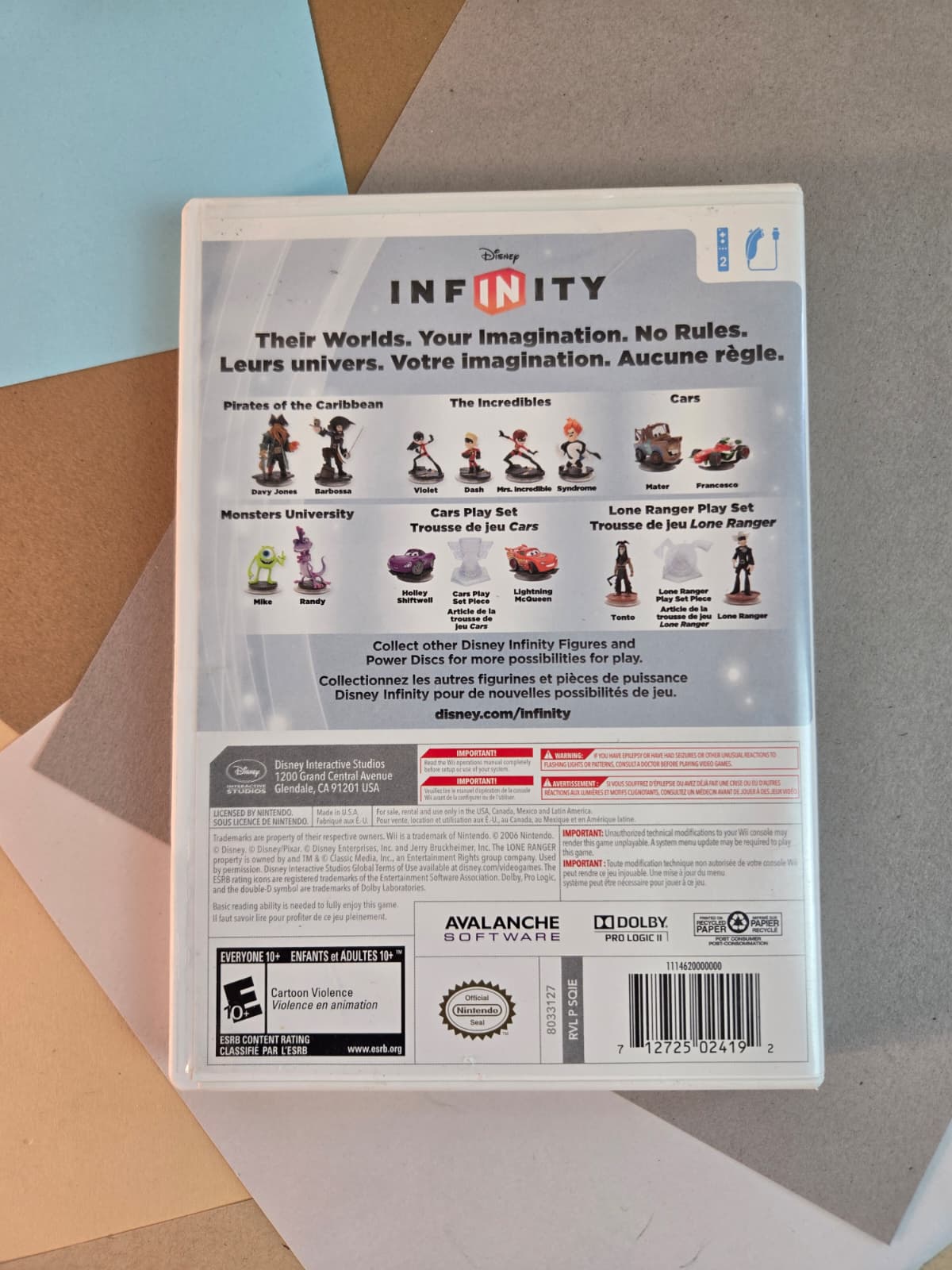 Disney Infinity Nintendo Wii Game Disc and Case