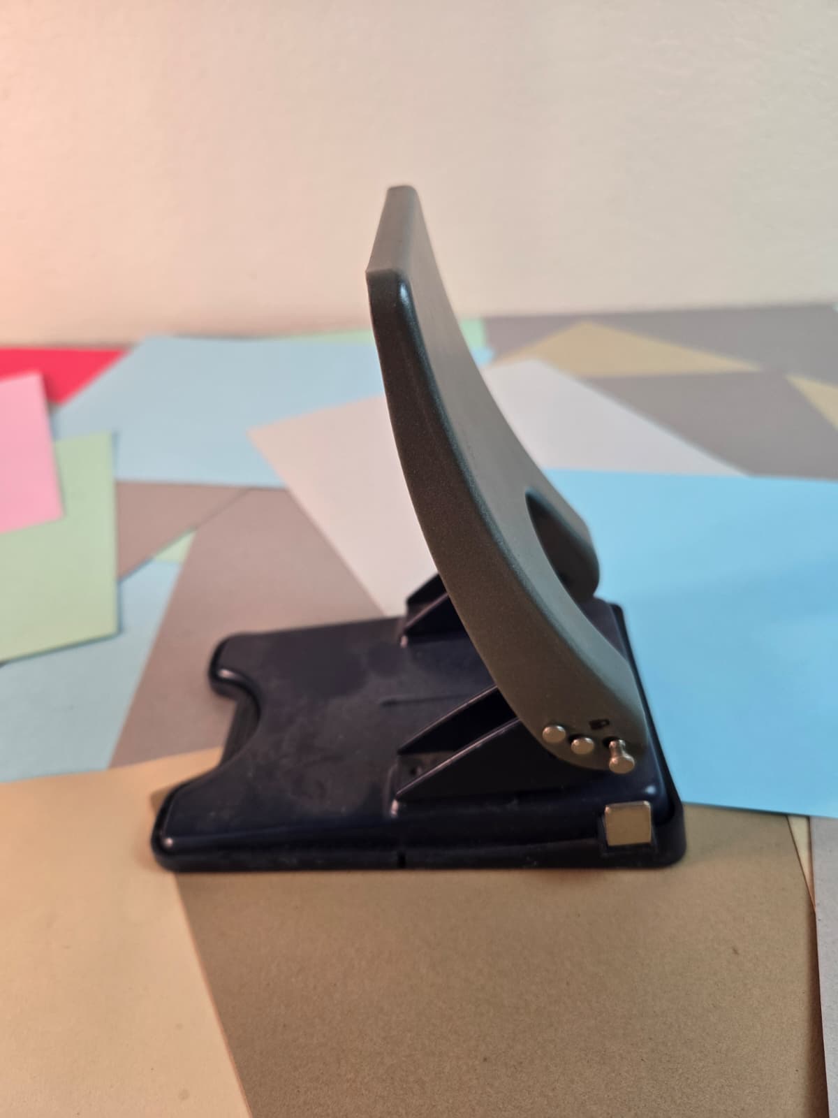 One-Touch Black 28-Sheet Three-Hole Punch