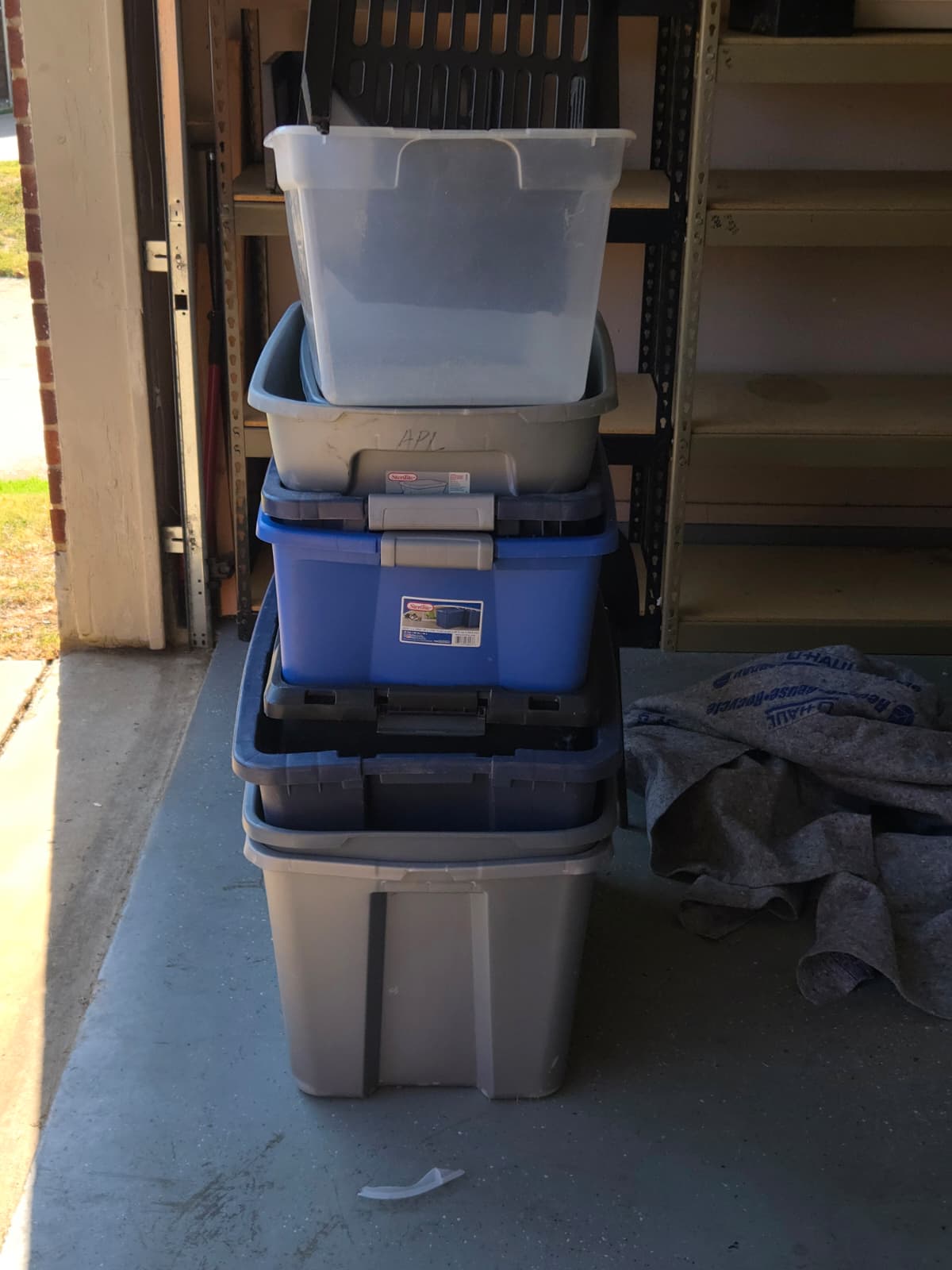 Mixed Plastic Storage Totes and Bins Lot